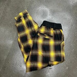 Mnwka Mishka Plaid Size Large 30x26 Cargo Jogger Pants